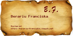 Berariu Franciska névjegykártya